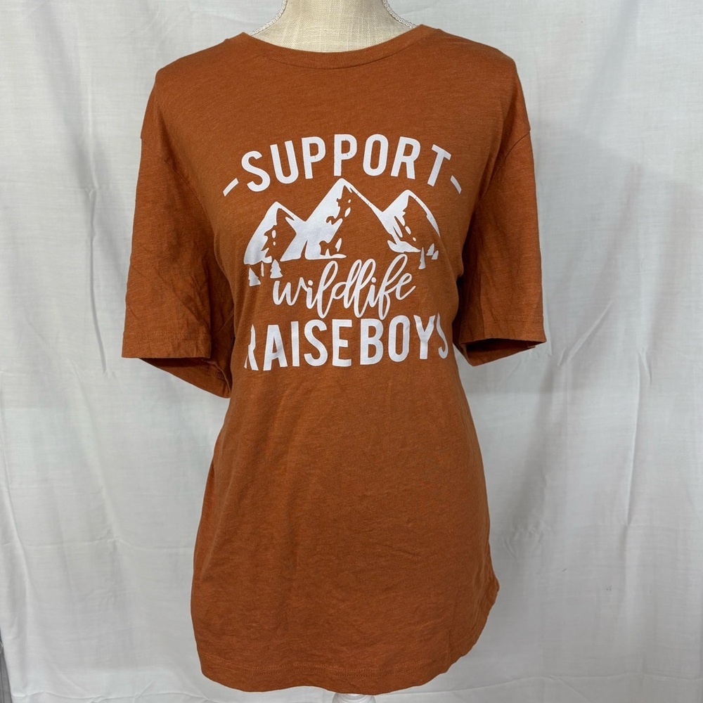 Support Wildlife Raise Boys Graphic Tee - Rust Orange - Picture 2 of 11
